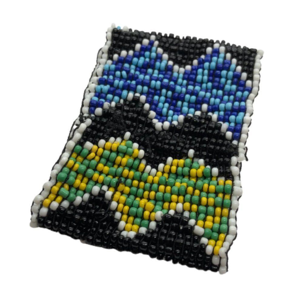 Unique Vintage Seed Bead Loom Beaded Southwestern Thick Stretch Bracelet